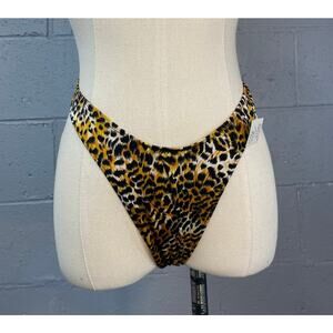 Men's Unisex Leopard Cheetah Print Stretchy Thong Underwear One Size Deadstock